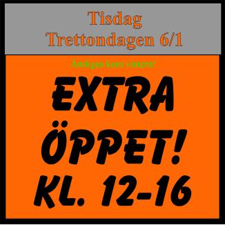 Extraöppet!